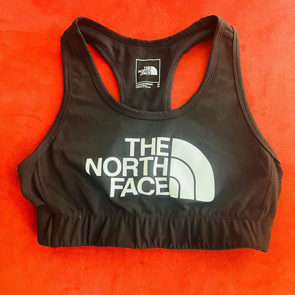 The North Face Women Black Midline Logo Racerback Training Sports Bra Size M